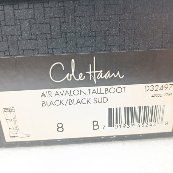 Cole Haan Black Leather & Suede Knee High Riding Boots Women's 8 17" Shaft EUC - Picture 11 of 16